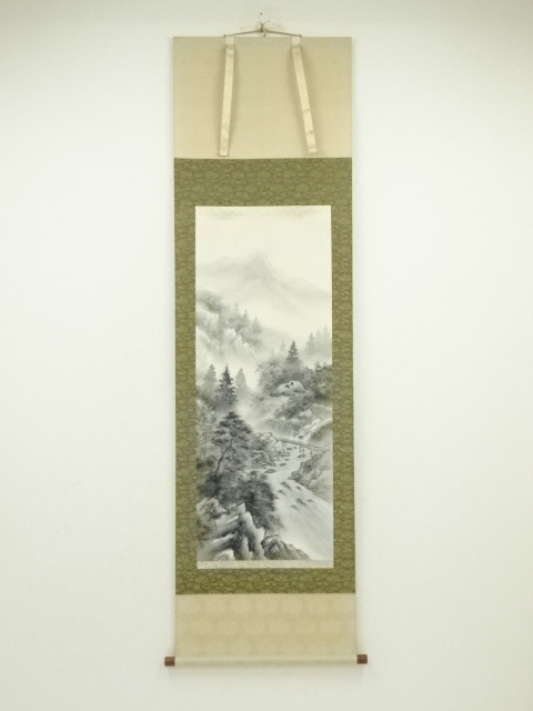 JAPANESE HANGING SCROLL / HAND PAINTED / LANDSCAPE